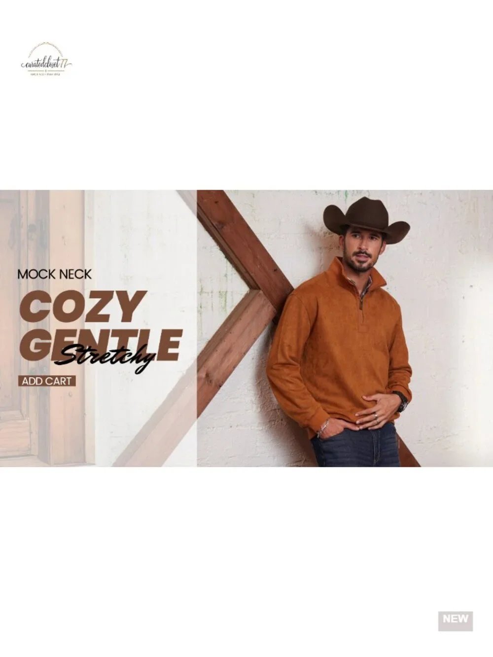Men's Quarter Zip Pullover Midweight Mock Neck Suede Fabric Casual Sweatshirt